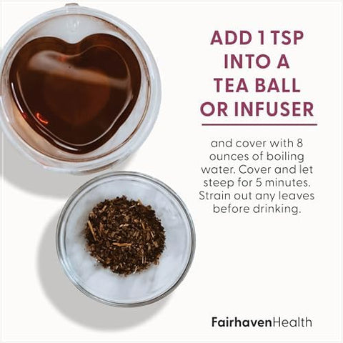 Fairhaven Health Fertilitea Organic Fertility Tea For Women To Support Reproductive Health Prenatal Herbal Tea To Support Menstrual Cycle & Hormone Balance Contains Vitex Mint 60 Servings