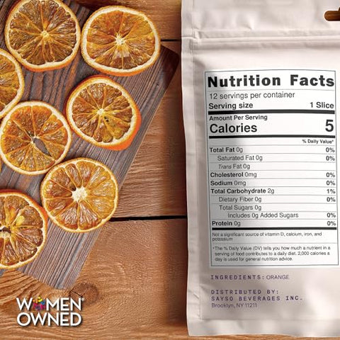 SAYSO Dehydrated Oranges | Dried Fruit Slices for Cocktail or Mocktail Garnish for Drinks | Premium Quality Citrus | Single Ingredient, Hand Selected, 12 Slices