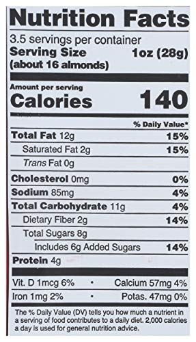 SkinnyDipped Dark Chocolate Peppermint Almonds, Healthy Snack, Plant Protein, Gluten Free, 3.5 oz Resealable Bag, Pack of 1