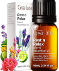 Gya Labs Breathe Essential Oil For Humidifier Cleaner & Rest & Relax Essential Oil For Diffuser Set - Aromatherapy Grade Essential Oils Set - 2X10Ml - Gya Labs