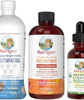 MaryruthS Morning Multivitamin +Hair Growth (Peach Mango 15Oz) Nighttime Multimineral (Coconut 15Oz) and Probiotic Drops (2Oz) Vegan Vitamins For Beauty Bedtime and Wellness NonGmo