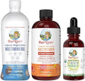 MaryruthS Morning Multivitamin +Hair Growth (Peach Mango 15Oz) Nighttime Multimineral (Coconut 15Oz) and Probiotic Drops (2Oz) Vegan Vitamins For Beauty Bedtime and Wellness NonGmo