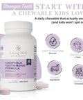 Living Well Kids Calcium & Tooth Support Chewable Bone Health Vitamins With D3 K2 Magnesium & Zinc Strong Teeth & Enamel Defense Berry Flavor Fluoride-Free Non-Gmo