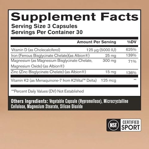 BARE PERFORMANCE NUTRITION Endurance Essentials Endurance Athlete Daily Multivitamin NSF Certified for Sport Supports Energy Muscle Function Immune and Bone Health 30 Capsules