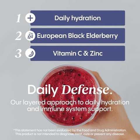 Hydralyte Electrolytes Plus Immunity Elderberry - Low Sugar Rapid Rehydration Powder - Lightly Sparkling Electrolyte Powder Packets With 1000Mg Vitamin C And 300 Mg Elderberry (8Oz Serve 20 Count)