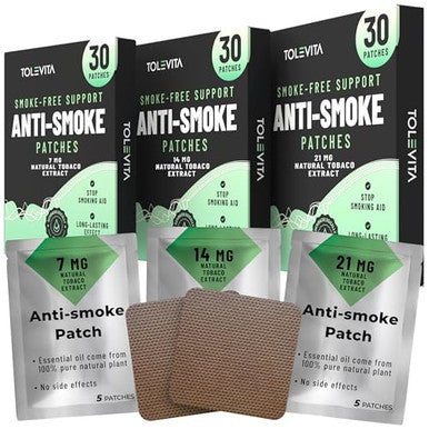 Tolevita Antismoke Herbal Patches 7Mgplus14 Mgplus21 Mgquit To Help Reduce Cravingsherbal Stop Aid For A Healthier Lifestyle 3 X 30 Patches