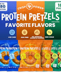 Crisp Power Protein Pretzel Snack Bundle " Sea Salt Everything & Cheddar (6 Packs Each) " Up To 28G Protein Per Pack Low Carb Vegan Plantbased Keto Baked Savory Pretzel Bites