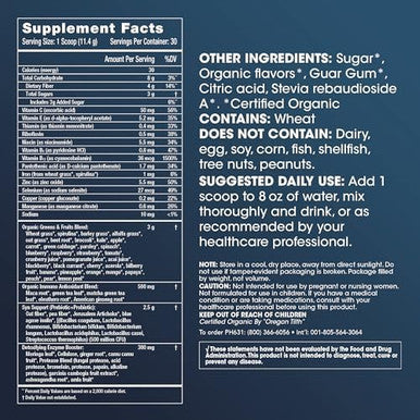 Prohealth Longevity Greens. Delicious Organic Healthy Powder For Energy & Aging. Gut Health Digestive Enzymes Multi Vitamin Preprobiotics Oat Fiber Inulin. Gmp . 30 Servings