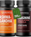 Havasu Nutrition High Strength Ashwagandha Supplement Capsules (45 Servings) & French Maritime Pine Bark Extract Capsules (30 Servings)