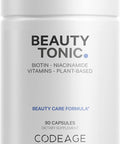 Codeage Biotin Supplement with Vitamin C Vitamin E Vitamin B6 Niacin Folate Organic Food Blend Phytoceramides Astaxanthin Selenium - Beauty Tonic - Hair Skin and Nail Support - Vegan 90 Ct