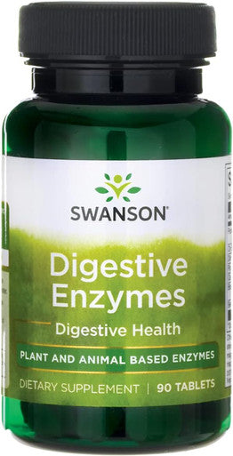 Swanson Digestive Enzymes - Promotes Digestive Health Support - Aids Healthy Digestion of Carbs Proteins & Fats - (90 Tablets)