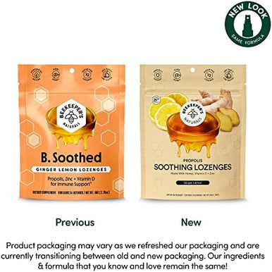 Beekeepers Naturals Ginger Lemon Lozenges, 14 Ct