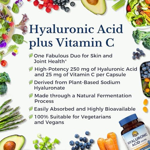 Vitalitown Magnesium + Hyaluronic Acid Bundle Magnesium Complex (Item 1) & Hyaluronic Acid Plus Vitamin C (Item 2) 120 Magnesium Capsules & 90 Hyaluronic Acid Capsules