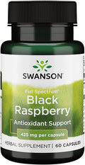 Swanson Black Raspberry - Herbal Supplement Promoting Overall Wellness Support - Natural Source of Flavonoids & Vitamin C - (60 Capsules 425mg Each)