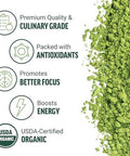 Force Factor Organic Matcha Green Tea Powder For Energy Focus And Daily Wellness Culinary Grade Usda Organic Rich And Delicious Flavor 169G 84 Servings