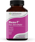 Life Seasons Beau-T - Hair Nail & Skincare Supplement - Biotin Collagen Horsetail Msm & Turmeric - Promotes Healthy Hair And Nail Growth - Supports Clear Skin & Fights Acne - Nail Strengthener - 180 Capsules