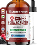 Drops Of Nature Ksm-66 Ashwagandha Liquid Drops Vegan Gmo Free & Fast Absorbing Form Ashwagandha Supplements For Daily Wellness Support Promotes Focus And Clarity Supports Daily Vitality (Mixed Berry 60Ml)