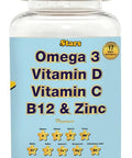 Adult Multivitamin Gummy With Omega 3, Chewable Multivitamin With Selenium, Vitamin A, B, C, D, Biotin, Multivitamin For Women, Multivitamin For Men, 60 Star Shaped Multivitamin Gummies