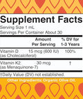 Maryruth'S Organics Vitamin D3 Vitamin K2 Vitamin D3 K2 Drops K2 D3 Vitamin Liquid Supplement For Toddlers Kids Supplement For Calcium Absorption Strong Bones Vegan Gluten Free 1 Fl Oz