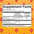 Maryruth'S Organics Vitamin D3 Vitamin K2 Vitamin D3 K2 Drops K2 D3 Vitamin Liquid Supplement For Toddlers Kids Supplement For Calcium Absorption Strong Bones Vegan Gluten Free 1 Fl Oz