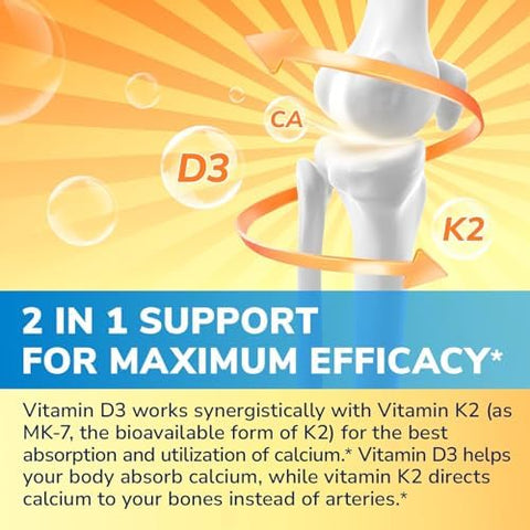 Vitamin D3 K2 10000 IU D3 and Akkermansia Muciniphila Probiotic 1 Billion TFU