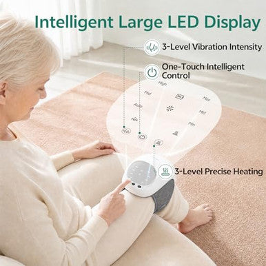Comforlay Knee Massager For Relief 2026 Updated Edition 'Cordless Heated Knee Massager With Heating 'Vibration Modes Infrared Waves Led Screen & Adjustable Straps Ideal For Men Women