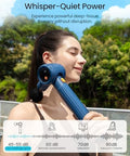 Napre Massage Gun With Extension Handle And 3 Adjustable AnglesDeep Tissue Back Massage For Neck/Shoulders/Waist/Body Pain ReliefHandheld Percussion Muscle Massager With CaseBlue