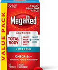 Megared Omega3 Blend Total Body + Refresh 500Mg Softgels (65 Count In A Bottle) Easily Absorbed Krill Oil To Support Your Heart Joints Brain & Eyes