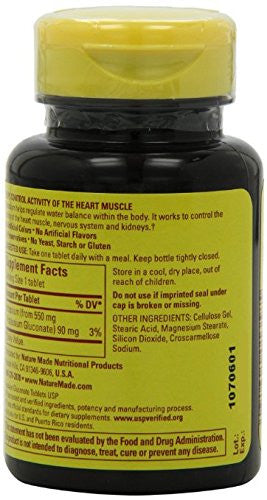 Nature Made Potassium Gluconate 550Mg 100 Tablets (Pack Of 5)