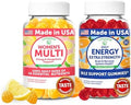 Lunakai Usa Made Womena A' A" S Multi and Energy Gummies Bundle 16 Essential Nutrients and B12 60 Ct Each