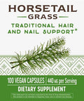 Natures Way Horsetail Grass 400 Milligrams, 100 Vegetarian Capsules. Pack of 3 Bottles