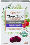Quantum Health TheraZinc USDA Organic Zinc Lozenges Eldertry Raspberry Immune Support Formulated with Zinc Gluconate Fast Relief No Aftertaste 25 Count Pack of 1