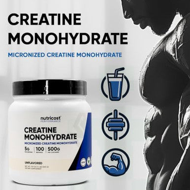 Nutricost Creatine Monohydrate Powder (2 Pack) 5G Per Serving 100 Servings 500G (17.9 Oz) Scoop Included