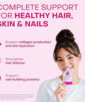 Healthycell Vibrant Hair Skin & Nails Daily Liquid Supplement - Beauty Supplements With Hydrating Nutrients & Essential Vitamins - Collagen Biotin & Hyaluronic Acid - 30 Gel Packs
