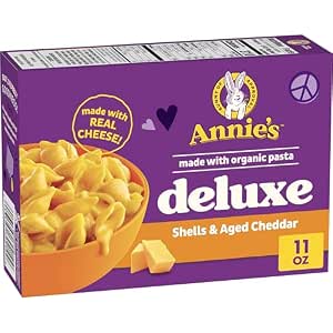 Annie's Homegrown Creamy Deluxe Shells & Real Aged Cheddar Sauce Macaroni, 11 oz, Packaging may vary