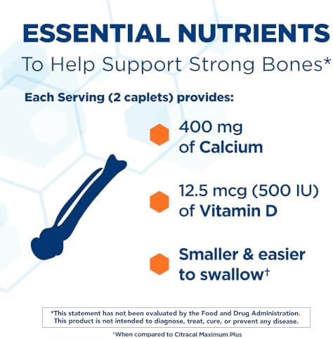 Citracal Petites Calcium Citrate with Vitamin D3 Bone Health Support Calcium Supplement for Ages 12+ 375 Count (Packaging May Vary)