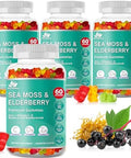 Bio Vitalica Sea Moss Gummies Elderberry Biovitalica Vitamin C D + Zinc Irish Seamoss Vegan Gummy With Sea Moss Gel & Powder For Immunity Detox For Adults And Kids