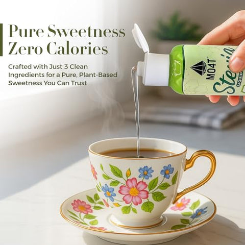 MO4T Liquid Stevia Drops ÃƒÆ’Ã†â€™Ãƒâ€šÃ‚Â¢ÃƒÆ’Ã‚Â¢ÃƒÂ¢Ã¢â€šÂ¬Ã…Â¡Ãƒâ€šÃ‚Â¬ÃƒÆ’Ã‚Â¢ÃƒÂ¢Ã¢â‚¬Å¡Ã‚Â¬Ãƒâ€¦Ã¢â‚¬Å“ Natural Sweetener with Zero Calories ÃƒÆ’Ã†â€™Ãƒâ€šÃ‚Â¢ÃƒÆ’Ã‚Â¢ÃƒÂ¢Ã¢â€šÂ¬Ã…Â¡Ãƒâ€šÃ‚Â¬ÃƒÆ’Ã‚Â¢ÃƒÂ¢Ã¢â‚¬Å¡Ã‚Â¬Ãƒâ€¦Ã¢â‚¬Å“ 3 Clean Ingredients ÃƒÆ’Ã†â€™Ãƒâ€šÃ‚Â¢ÃƒÆ’Ã‚Â¢ÃƒÂ¢Ã¢â€šÂ¬Ã…Â¡Ãƒâ€šÃ‚Â¬ÃƒÆ’Ã‚Â¢ÃƒÂ¢Ã¢â‚¬Å¡Ã‚Â¬Ãƒâ€¦Ã¢â‚¬Å“ 8.45 oz (250ml) Clear Sweet Drops - No Bitter Aftertaste, Liquid Sugar Alternative, Zero Calorie.