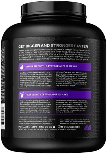 Muscletech Mass Gainer Masstech Extreme 2000 Muscle Builder Whey Protein Powder & Creatine Monohydrate Powder Celltech Creatine Post Workout Recovery Drink Muscle Builder