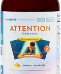 Liquidhealth Attention Liquid Multivitamin for Kids & Teens - Improves Memory Retention Concentration Focus Mood Relaxation & Calming - Great Taste Vegan Sugar- (16 oz)