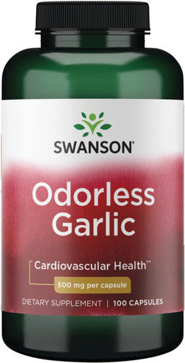 Swanson Odor-Controlled Garlic 500 Milligrams 100 Capsules