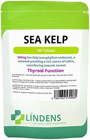 Lindens Sea Kelp Seaweed 500mg 3-Pack 300 Tablets Iodine Quality Supplement