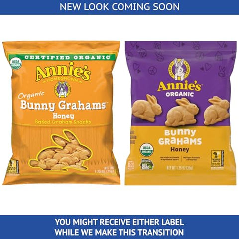 Annie's Organic Baked Graham Snacks Honey Bunny Grahams 1.25 oz (Pack of 20)