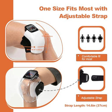 Deity Knee Massager Smart With Heat Vibration 3D Massage Red Light 4-In-1 Cordless Portable Knee Massager With Led Large Screen s For Grandma & Grandpa