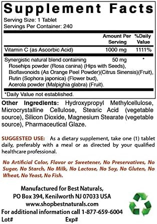 Best Naturals Cal Mag Zinc With Vitamin D3 & Vitamin C 1000 Mg