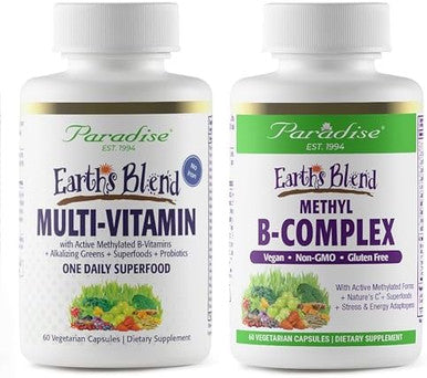 Paradise Herbs Earth'S Blend Once Daily Multi For Men & Bcomplex Bundle