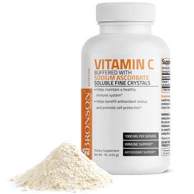 Bronson Buffered Vitamin C Ascorbic Acid Crystals - 1,000 mg 1 lb (454g)