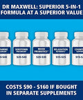 Dr. Maxwell Serotonin And Dopamine Supplements With Mood Probiotic 5In1 Support For (1) Dopamine (2) Serotonin (3) Mood (4) Relaxation (5) Focus & Brain 60 Capsules
