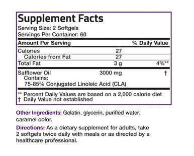Bronson CLA 3000 Extra High Potency Supports Healthy Weight Management Lean Muscle Mass Non-Stimulating Conjugated Linoleic 120 Softgels