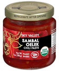 Sky Valley Sambal Oelek Chili Paste - Red Chili Paste, Made with Red Jalapenos & Garlic, Gluten Free, Vegan, Keto, USDA Organic, Non-GMO, Sambal Oelek Sauce, Chili Paste Asian - 7 Oz